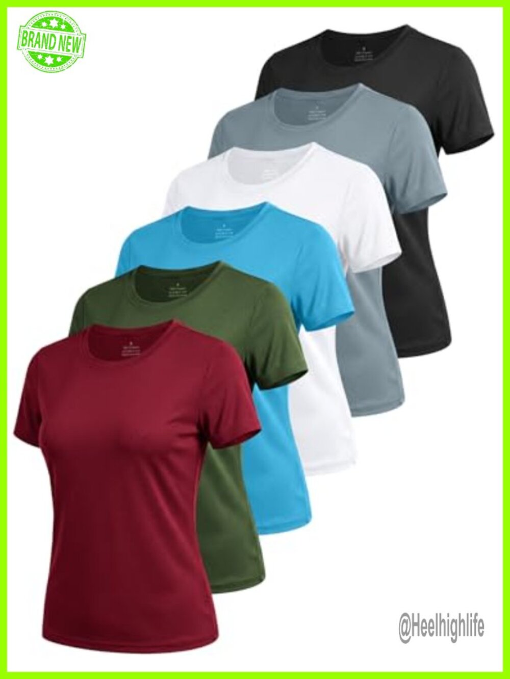 Women's 6 Pack Workout Tops Short Sleeve Quick Dry Athletic T-Shirts